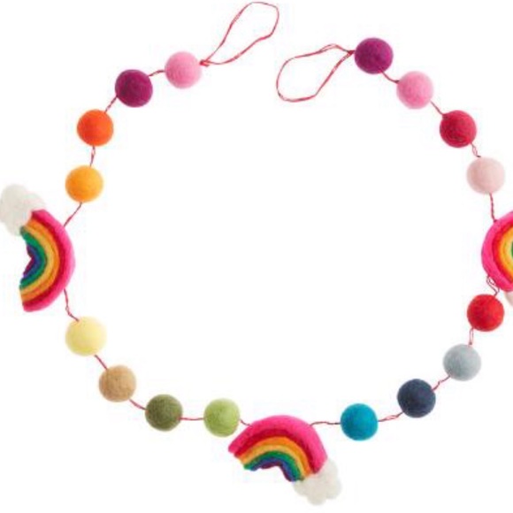 World Market Felt Rainbow And Pom Pom Garland - Picture 9 of 10